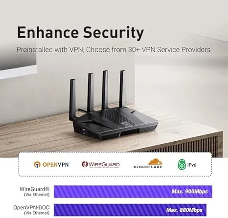 GL.iNet Flint 2 (GL-MT6000) Wi-Fi 6 Gigabit Router