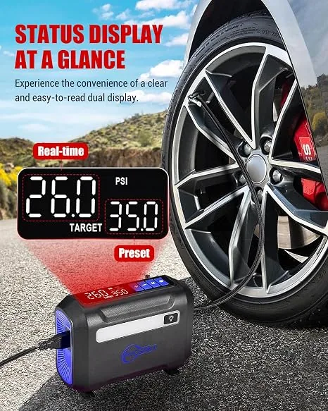 ROCGORLD Cordless Portable Air Compressor & Tire Inflator